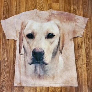 Golden Retriever Shirt Adult 2XL Beige Big Dog Face Tie Dye‎ The Mountain 2011